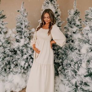 Elegant Cream Maxi Dress